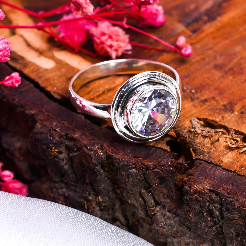 Cubic Zirconia Handmade Birthstone Ring