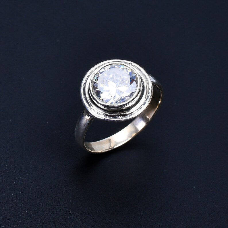 Cubic Zirconia Handmade Birthstone Ring