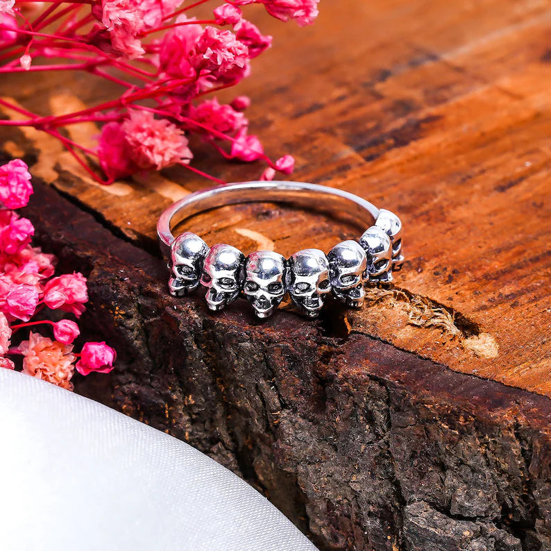 Gold Skull Head Handmade Ring