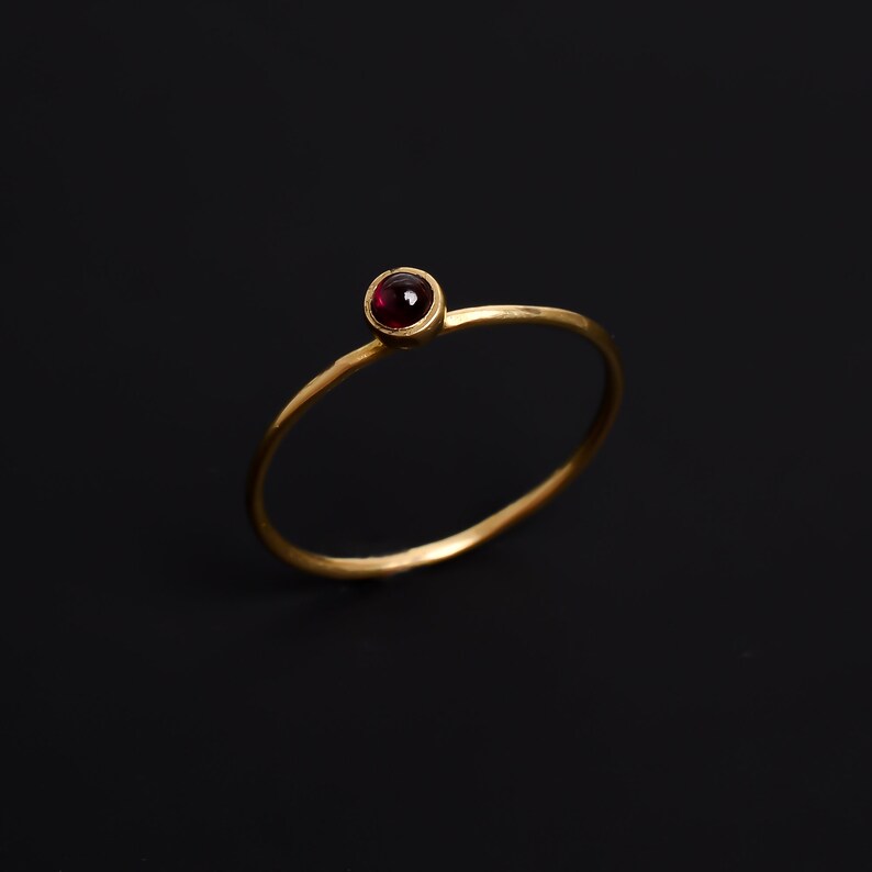 Garnet Gemstone Handcrafted Statement Minimalist Ring