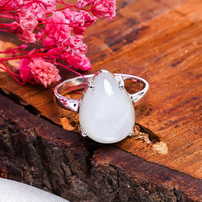 Moonstone Gemstone Statement Handcrafted Ring