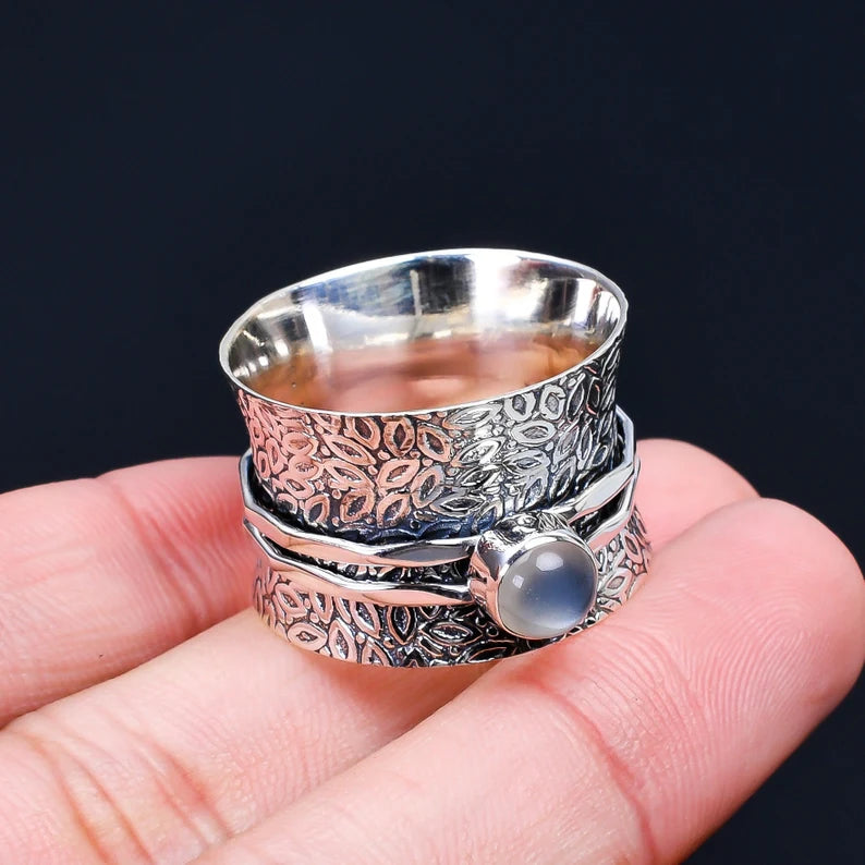 Moonstone Spinner Anti-Anxiety Ring