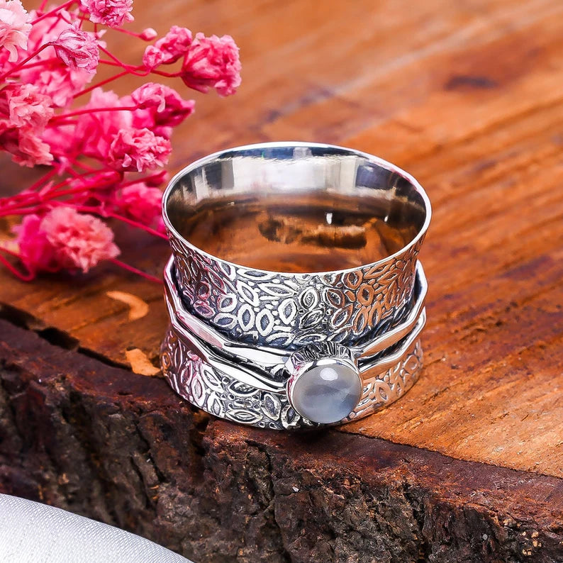 Moonstone Spinner Anti-Anxiety Ring