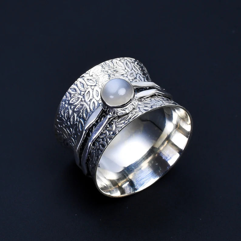 Moonstone Spinner Anti-Anxiety Ring