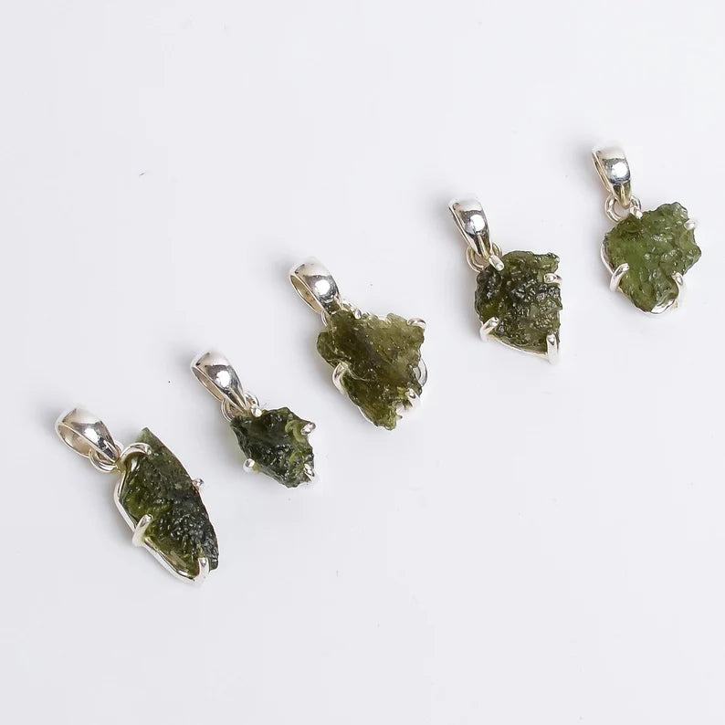 Moldavite Gemstone 925 Sterling Silver Pendant