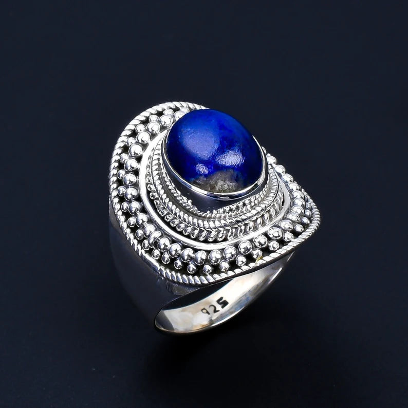 Lapis Lazuli Gemstone Handcrafted Ring