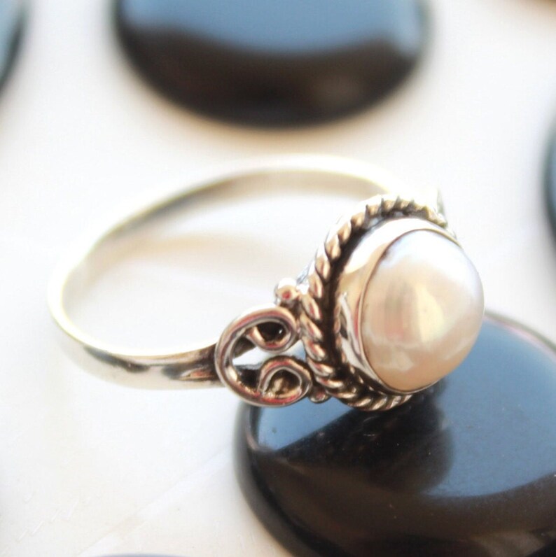 Natural Pearl Handmade Gemstone Statement Ring