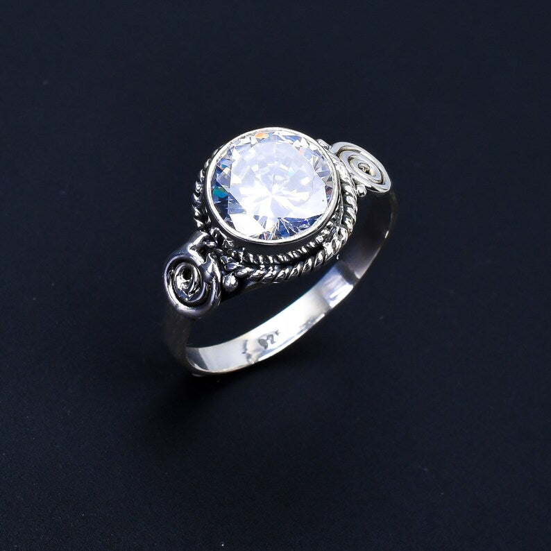 Cubic Zirconia Handmade Birthstone Ring