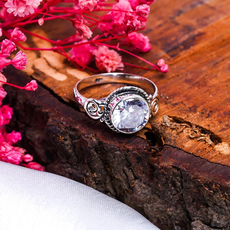 Cubic Zirconia Handmade Birthstone Ring