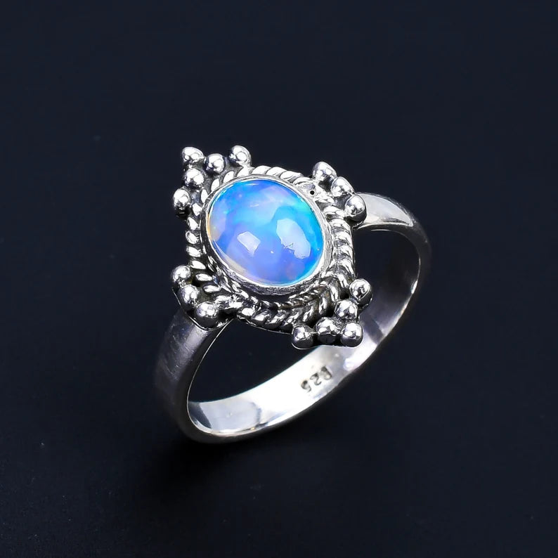 Opal Statement Handcrafted Birthstone Ring