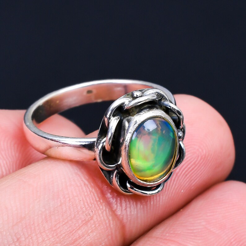 Opal Statement Handcrafted Birthstone Ring