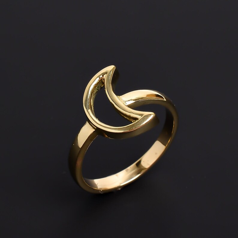 Crescent Half Moon Statement Handcrafted Minimalist Ring