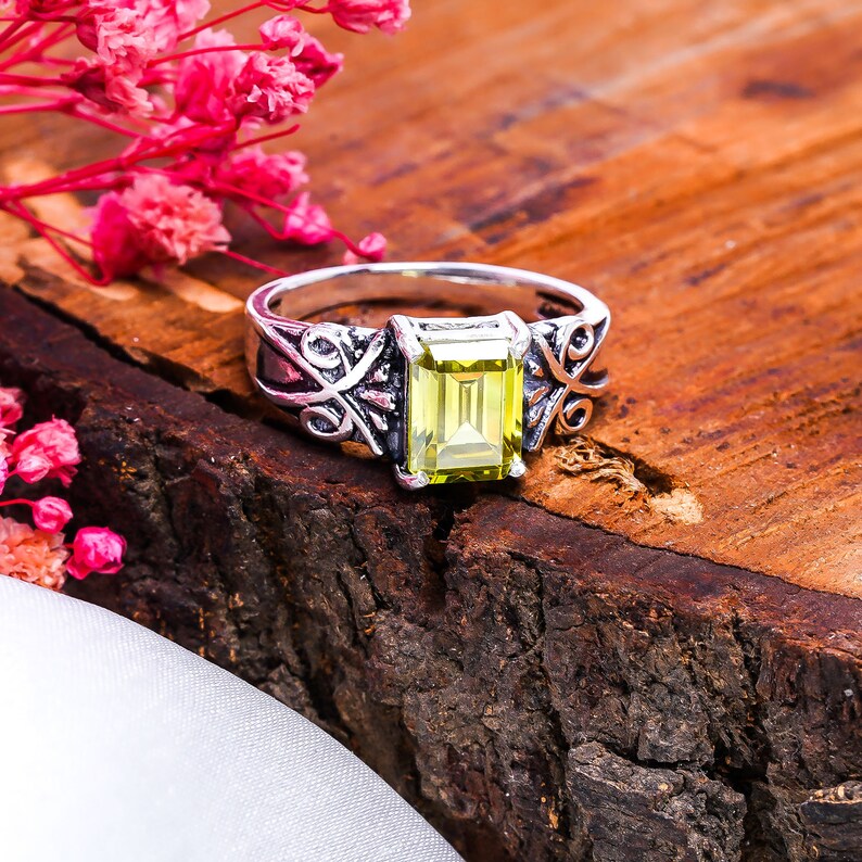 Peridot Gemstone Birthstone Handcrafted Ring