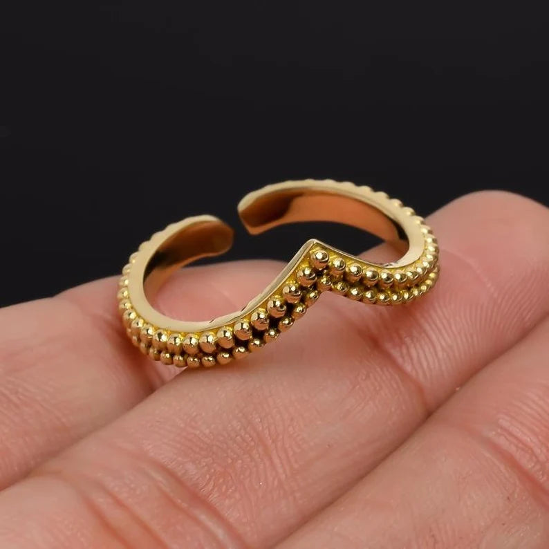 Adjustable Handcrafted Statement Promise Ring