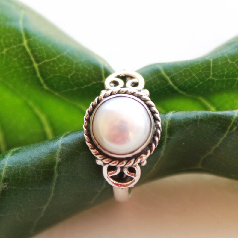 Natural Pearl Handmade Gemstone Statement Ring