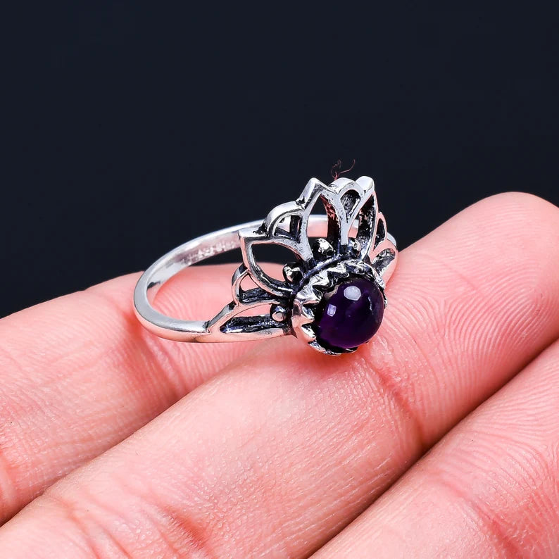 Amethyst Gemstone Handcrafted Statement Ring