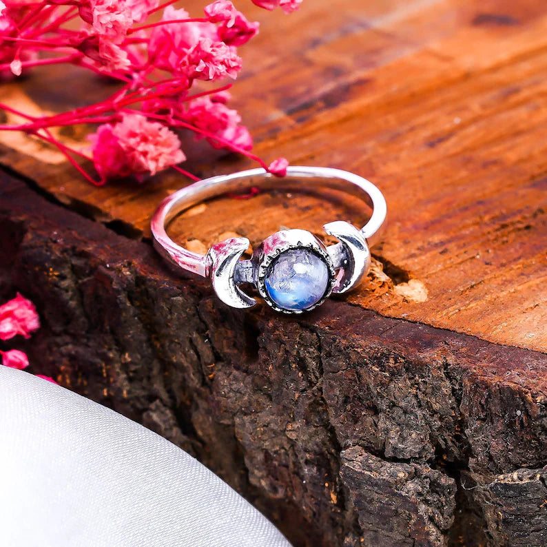 Moonstone Handcrafted Statement Gemstone Ring