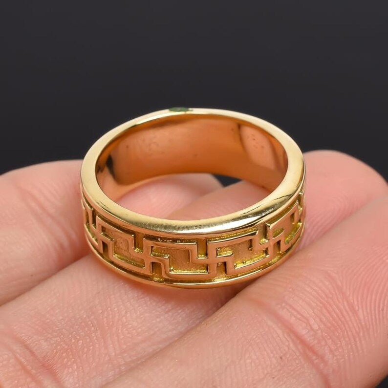 Maze Promise Band Handcrafted Statement Ring