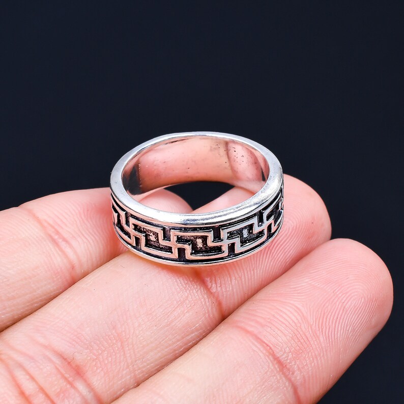 Maze Promise Band Handcrafted Statement Ring