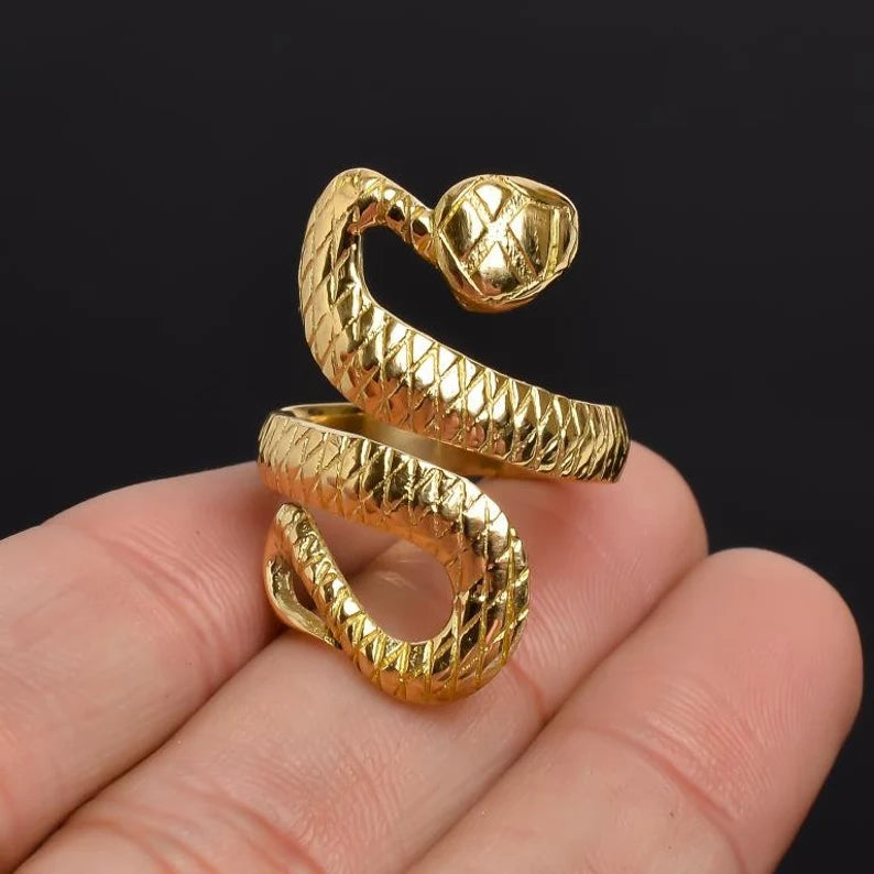 Adjustable Statement Snake Handcrafted Cobra Ring