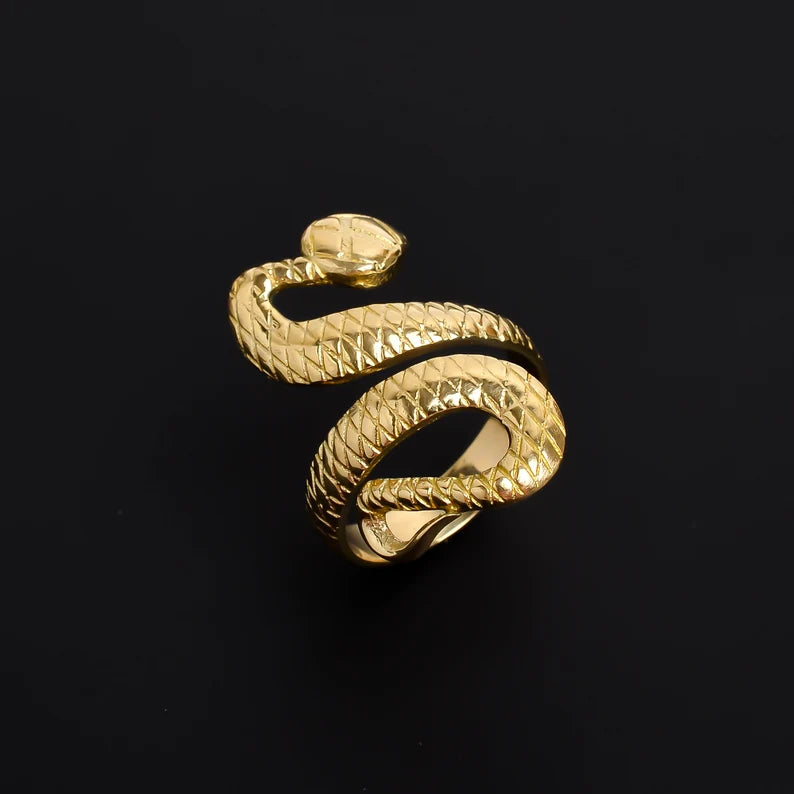 Adjustable Statement Snake Handcrafted Cobra Ring