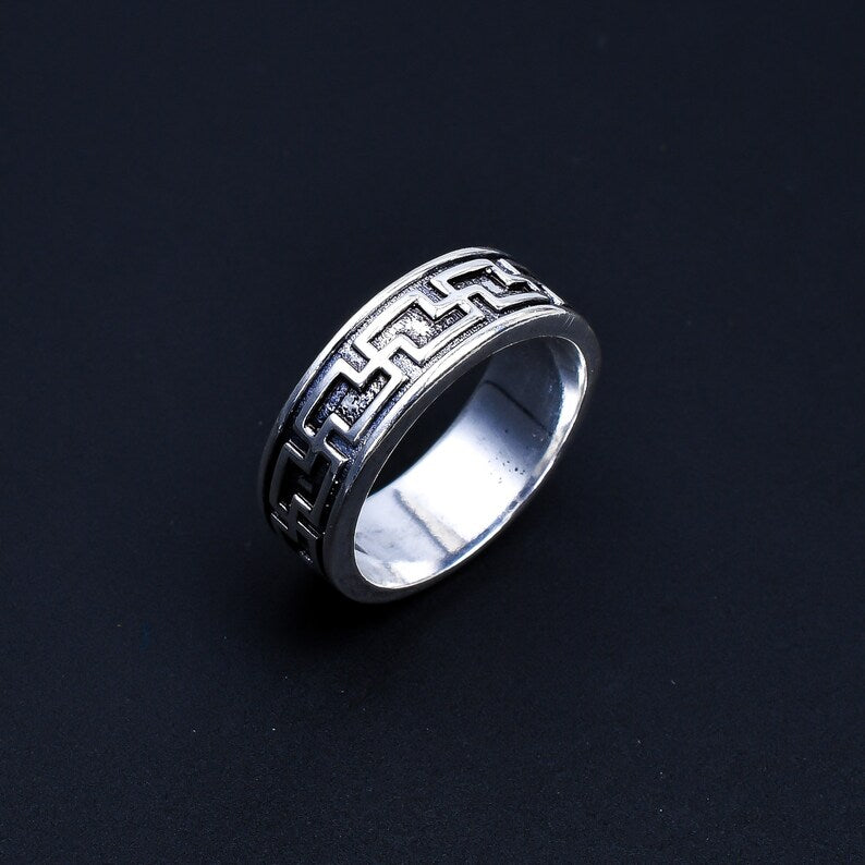 Maze Promise Band Handcrafted Statement Ring