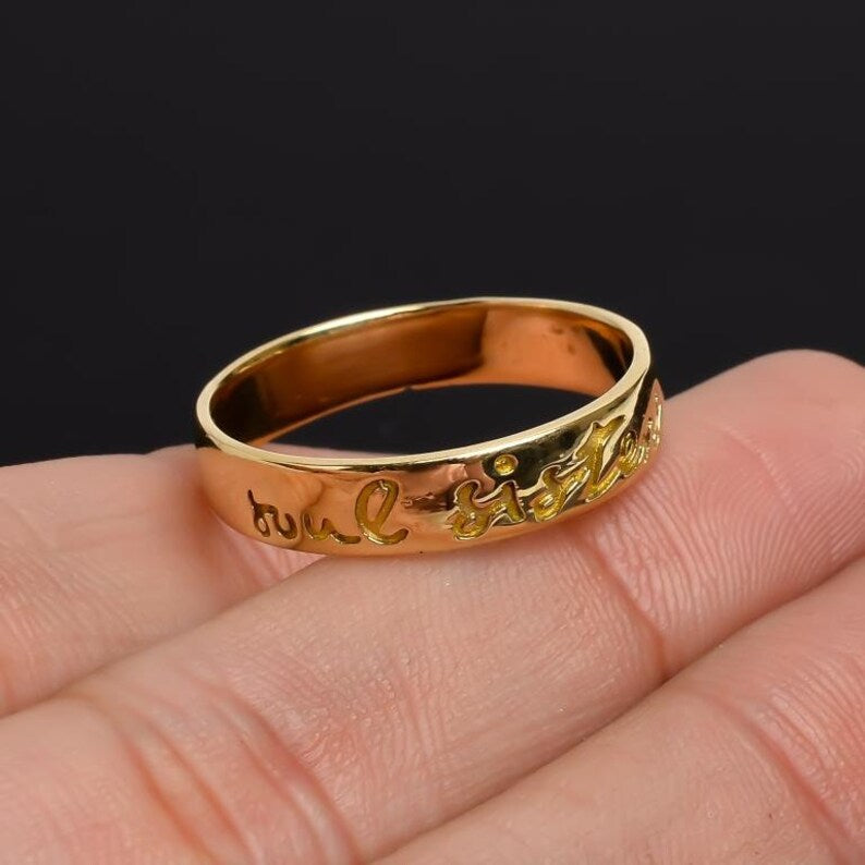 Soul Sister Engraved Statement Minimalist Handcrafted Ring