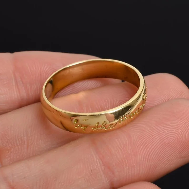 By The Moonlight Engraved Handcrafted Statement Ring