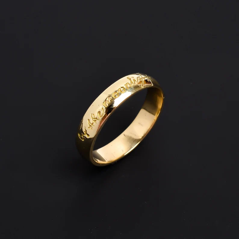 By The Moonlight Engraved Handcrafted Statement Ring