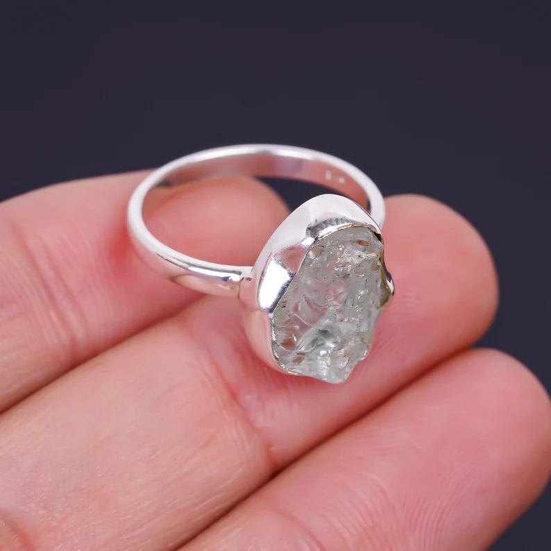 Rough Gemstone Moonstone Birthstone Promise Ring