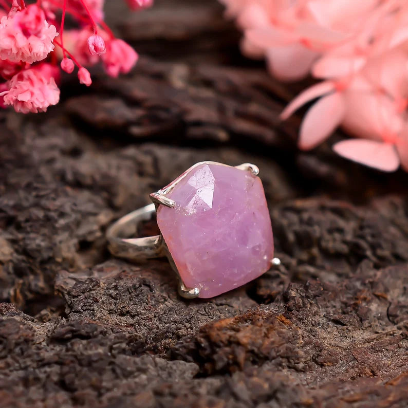 Rose Quartz Handmade Promise Birthstone Ring