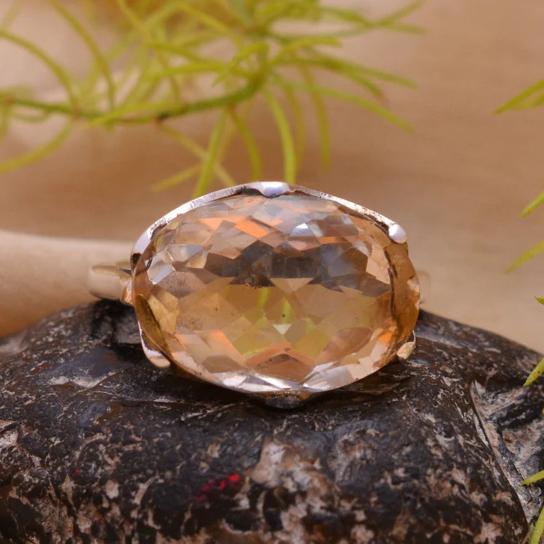 Citrine Gemstone Handcrafted Natural Statement Ring