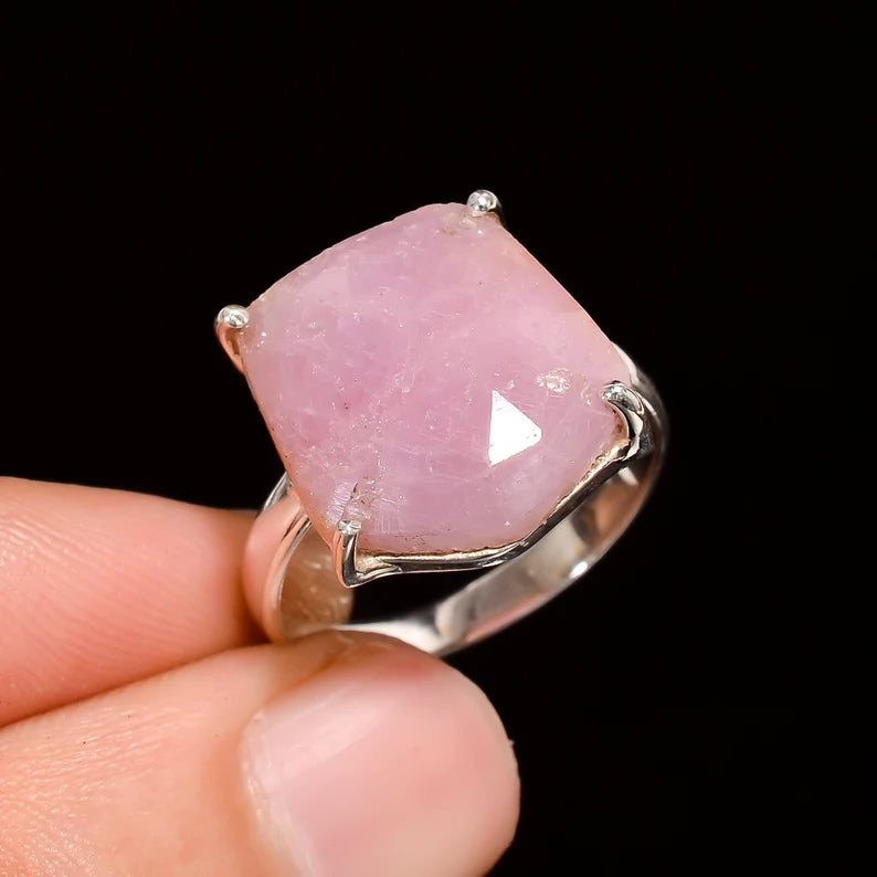 Rose Quartz Handmade Promise Birthstone Ring