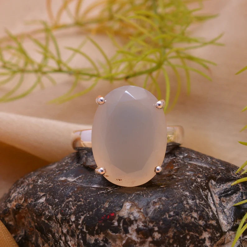 Agate Gemstone Handmade Statement Cocktail Ring