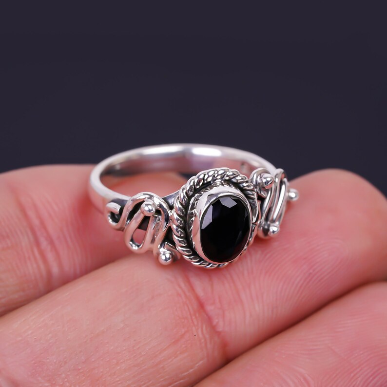 Black Onyx Handcrafted Statement Gemstone Ring