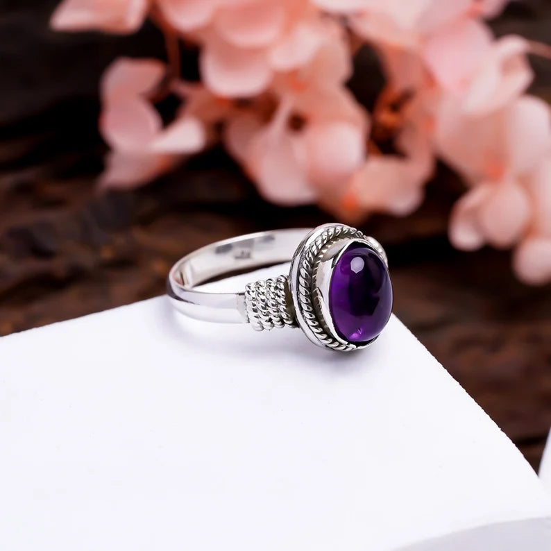 Gemstone Statement Amethyst Handcrafted Ring