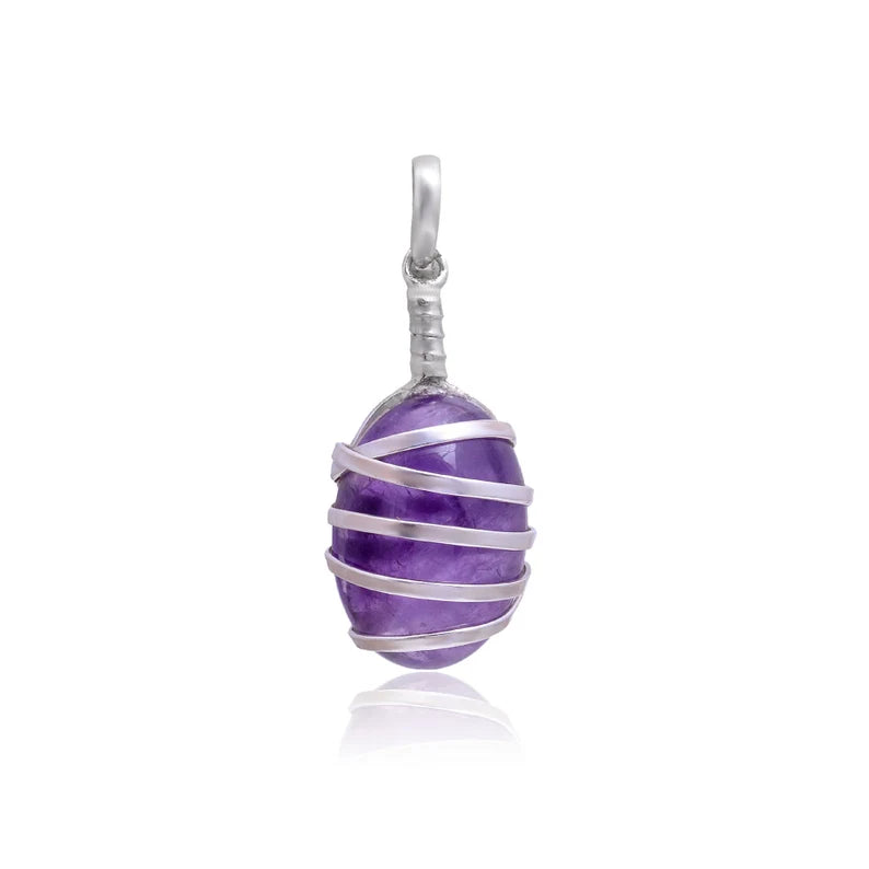Amethyst Oval Shaped 925 Sterling Silver Pendant
