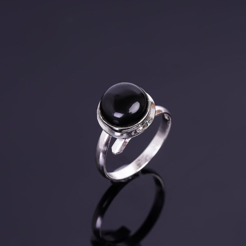 Black Onyx Handcrafted Birthstone Gemstone Ring