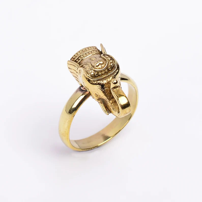 Elephant Animal Face Look Alike Handcrafted Statement Ring