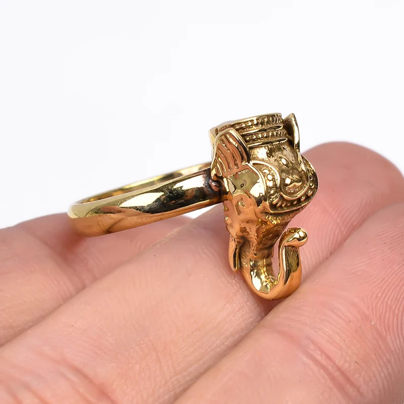 Elephant Animal Face Look Alike Handcrafted Statement Ring