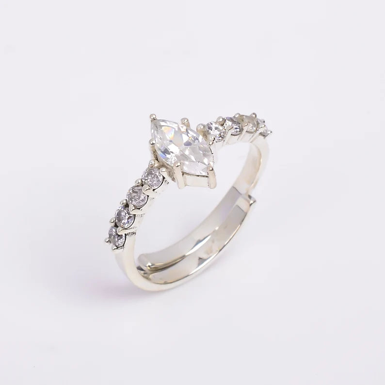 Cubic Zirconia Engagement Promise Statement Ring