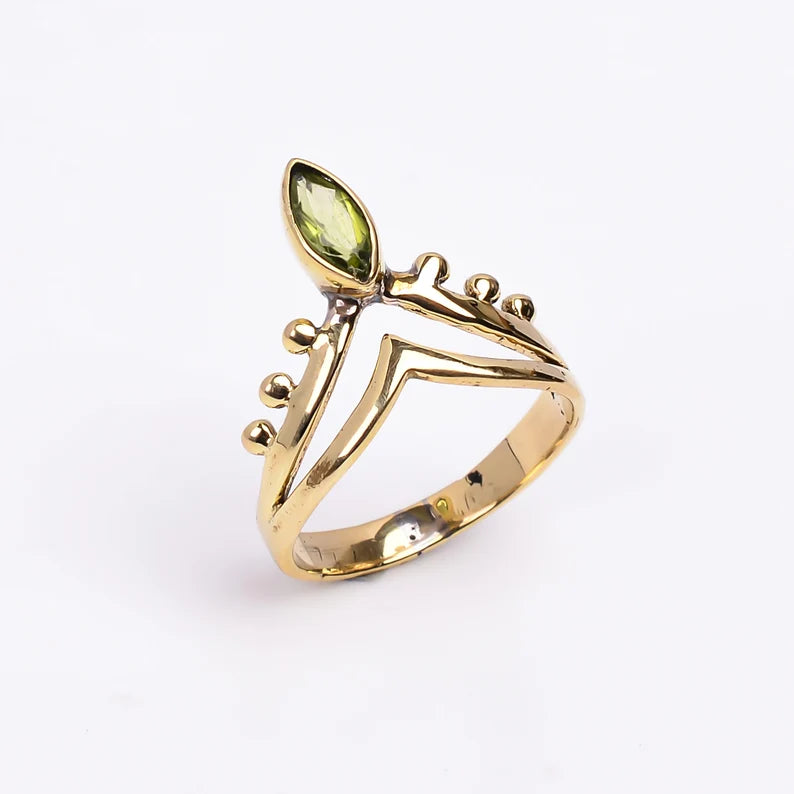 Statement Handmade Birthstone Peridot Gemstone Ring