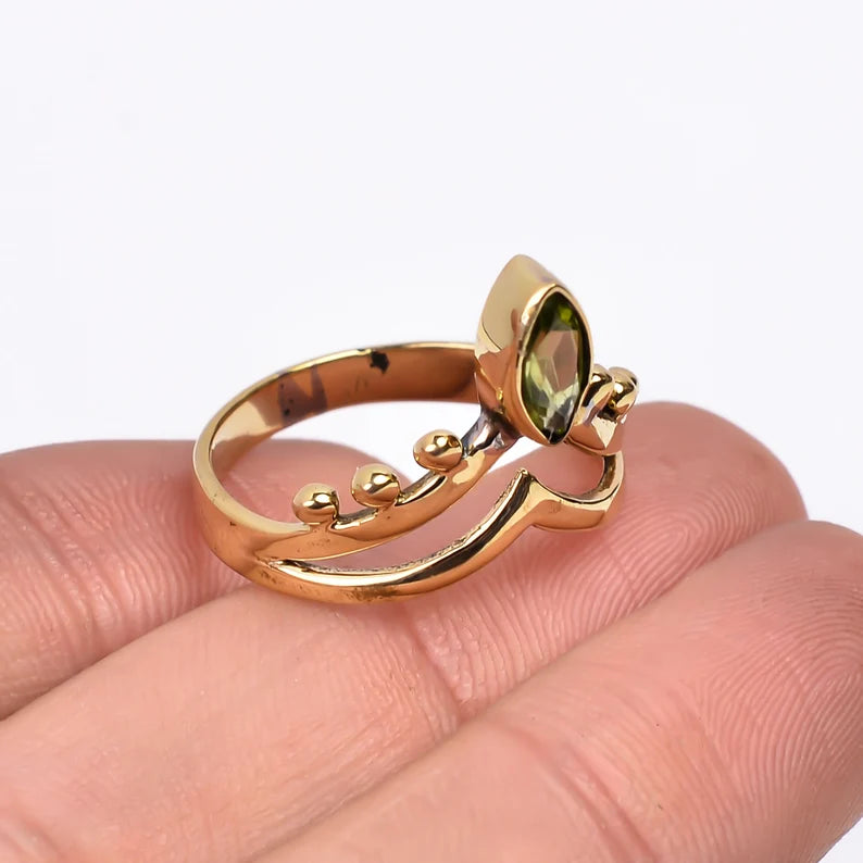 Statement Handmade Birthstone Peridot Gemstone Ring