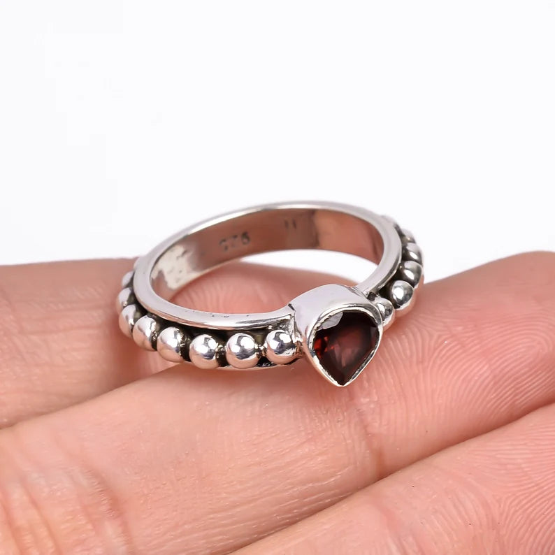 Marquise Shaped Garnet Gemstone Statement Ring