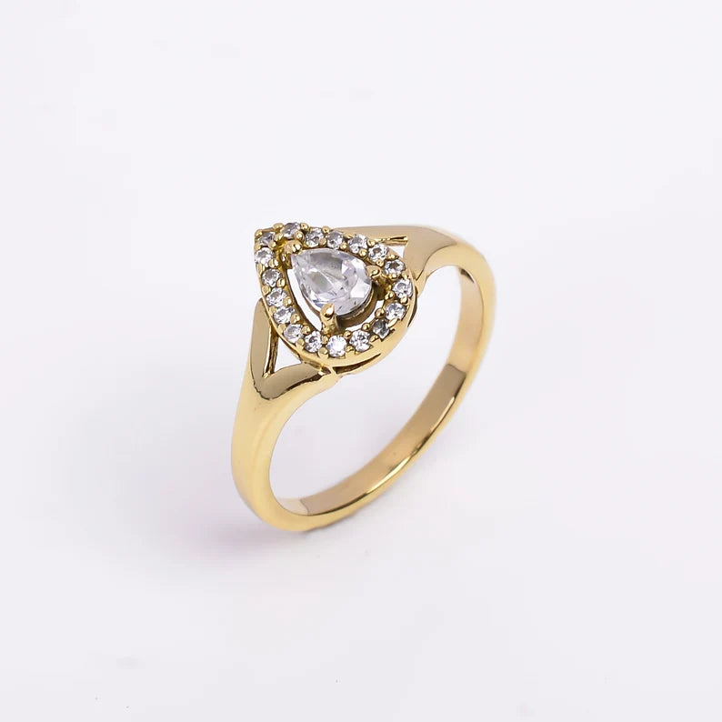 Stunning Cubic Zirconia Engagement Statement Handcrafted Ring