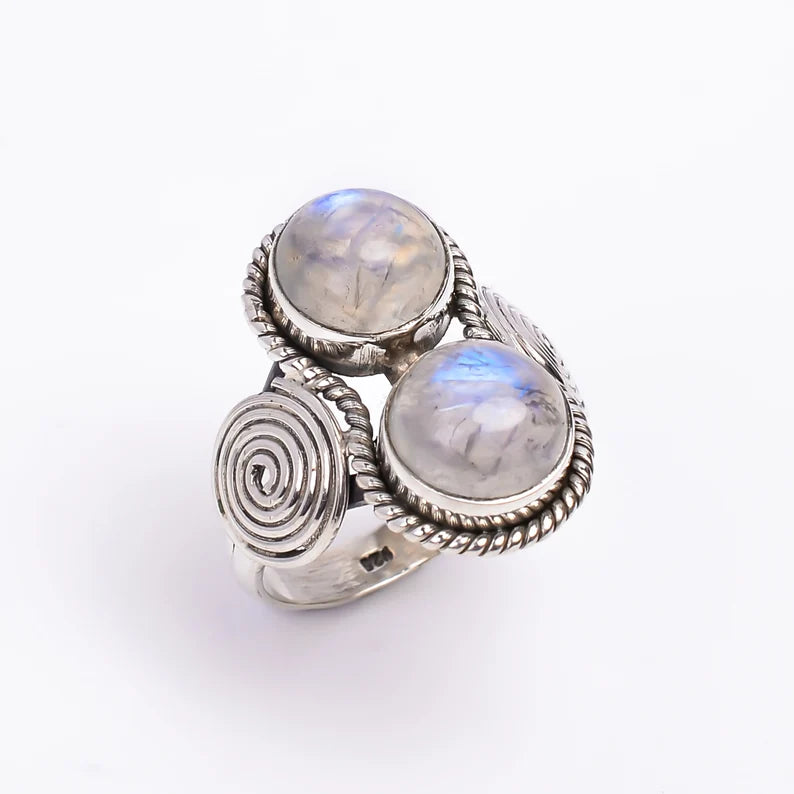 Moonstone Promise Dual Stone Birthstone Ring