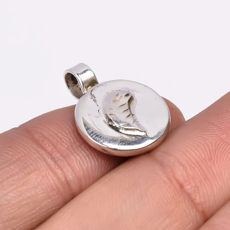 925 Sterling Silver Promise Moon Pendant
