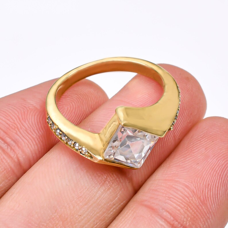 Exquisite Cubic Zirconia Handcrafted Engagement Ring