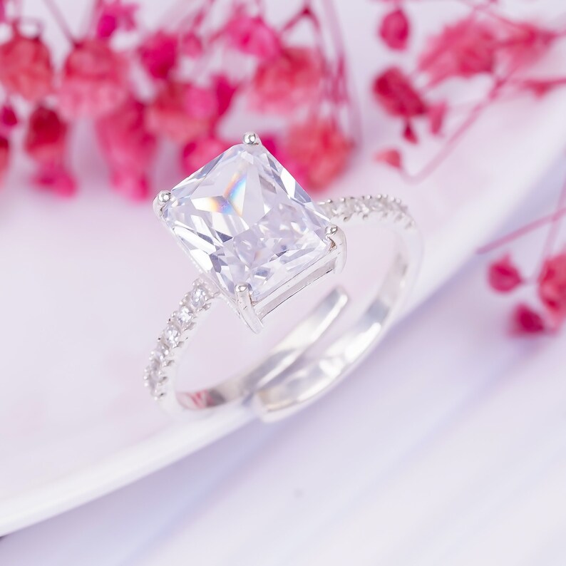 Cubic Zirconia Engagement Adjustable Handcrafted Ring