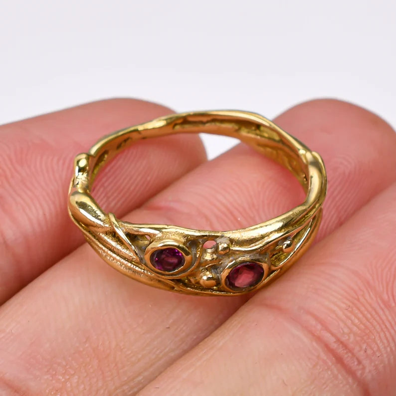 Amethyst Gemstone Handcrafted Statement Antique Design Ring